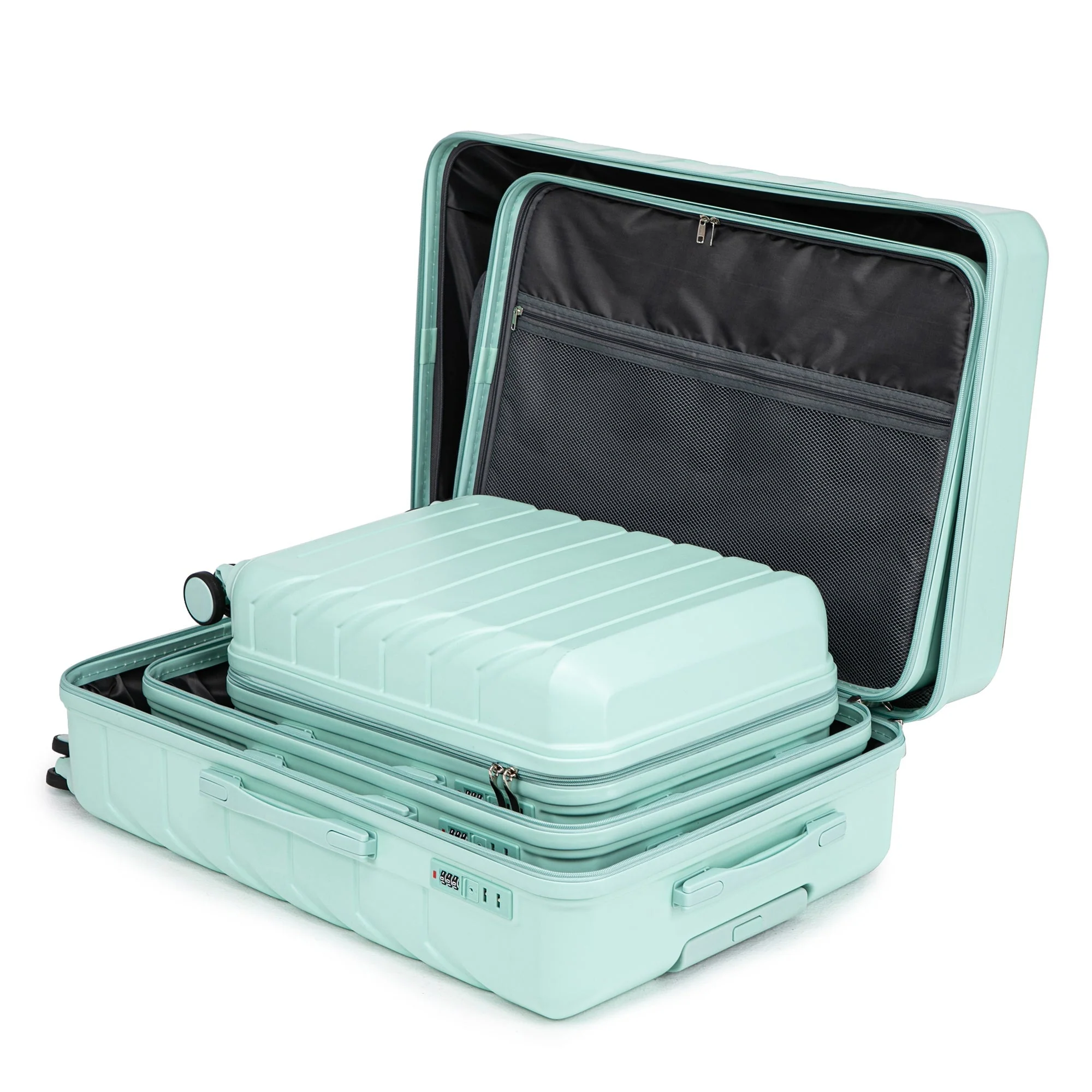 Set 3PCs 20'/24'/28' ABS Spinner Wheel Luggage - Mint Green - Image 20