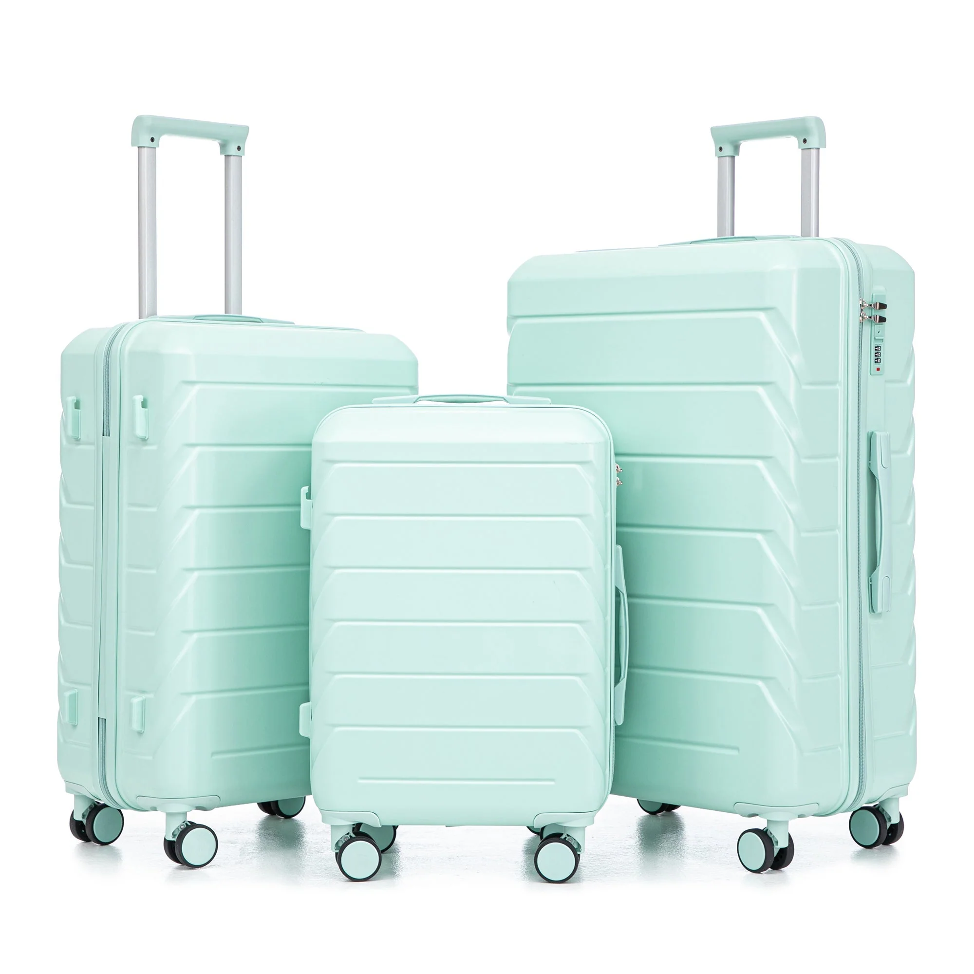 Set 3PCs 20'/24'/28' ABS Spinner Wheel Luggage - Mint Green - Image 21
