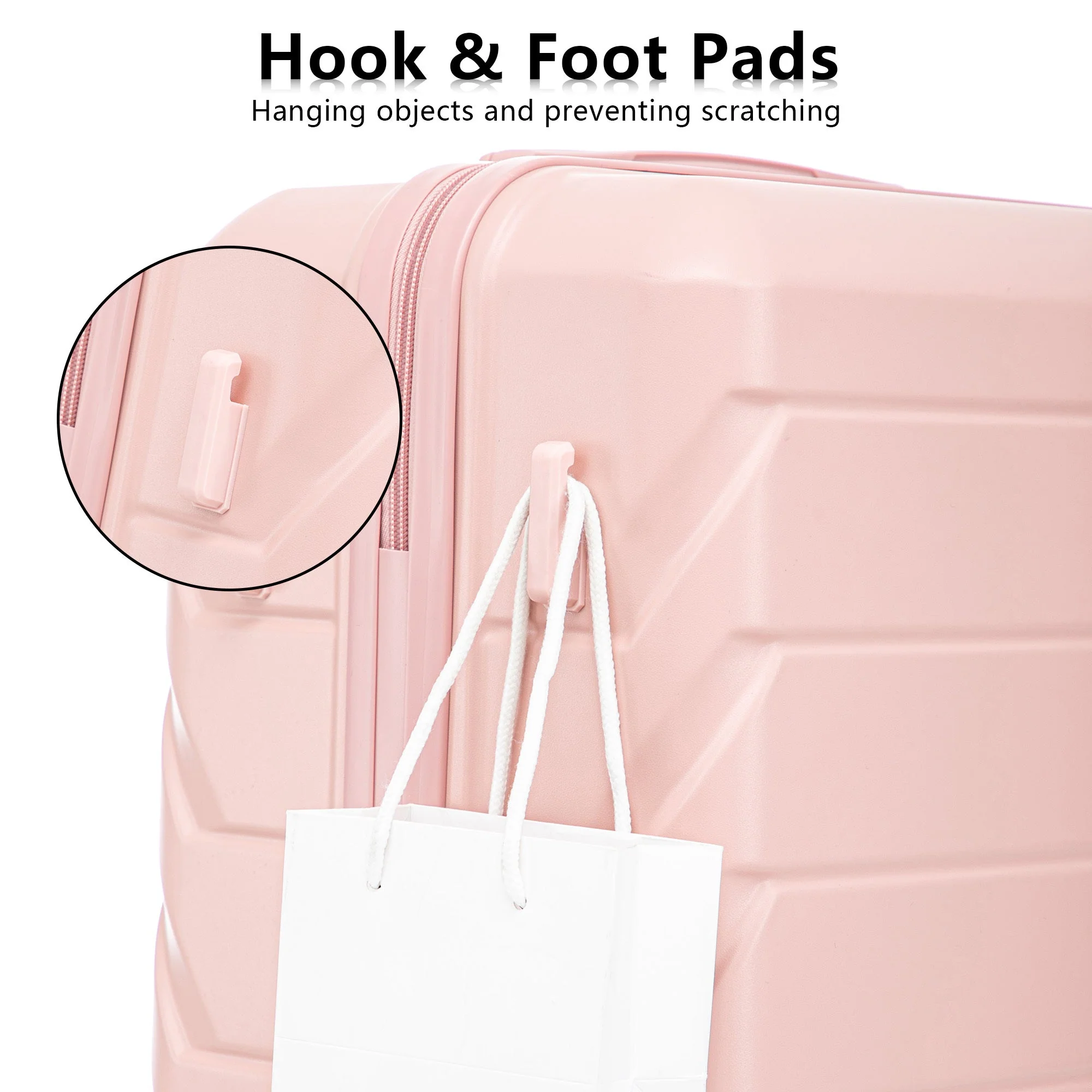 Set 3PCs 20'/24'/28' ABS Spinner Wheel Luggage - Pink - Image 10