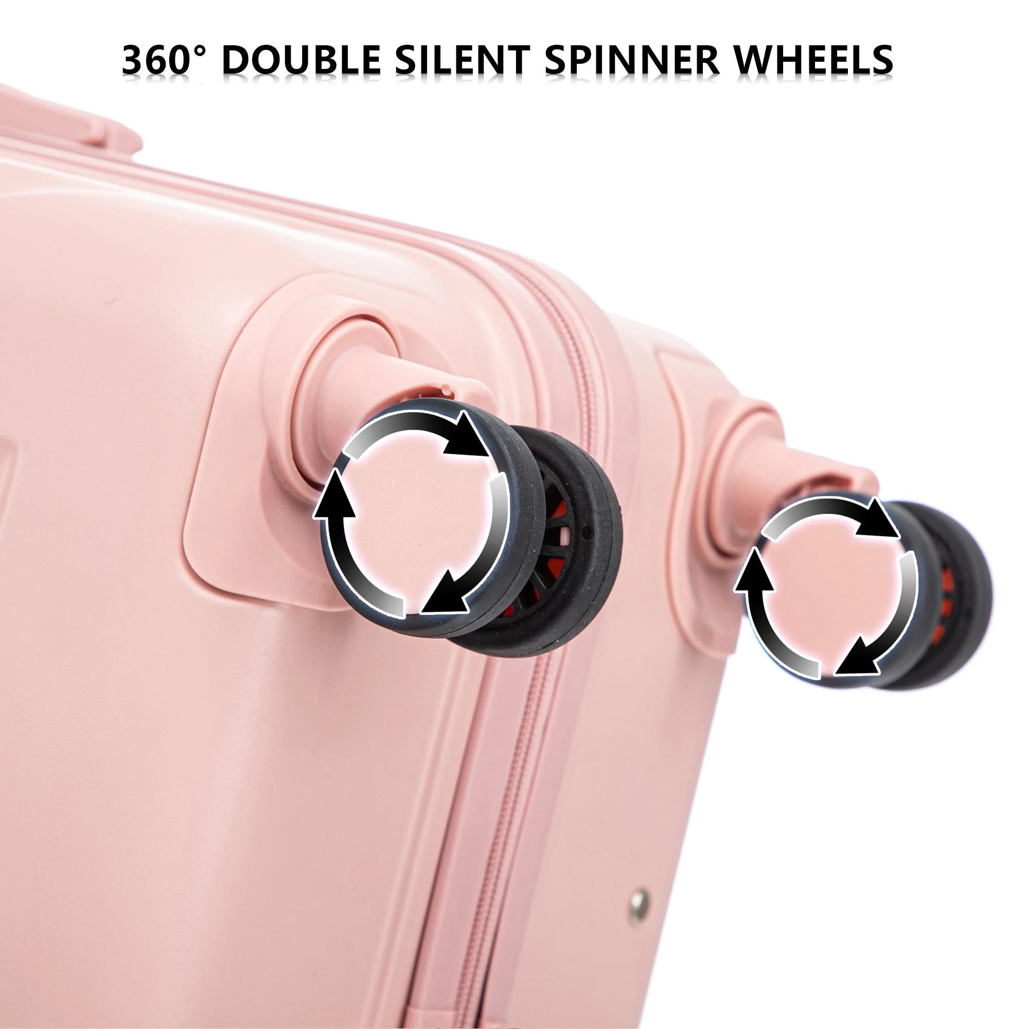 Set 3PCs 20'/24'/28' ABS Spinner Wheel Luggage - Pink - Image 12