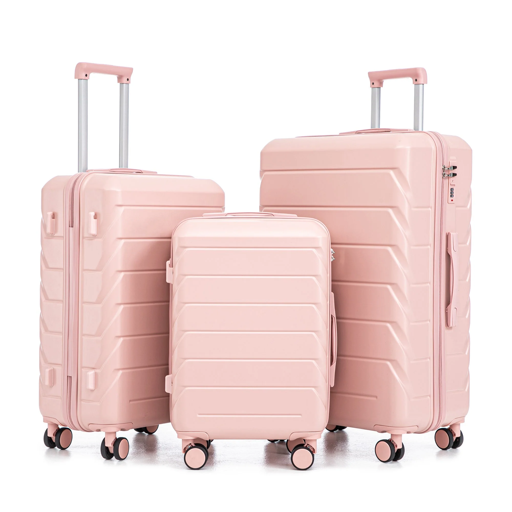 Set 3PCs 20'/24'/28' ABS Spinner Wheel Luggage - Pink - Image 21