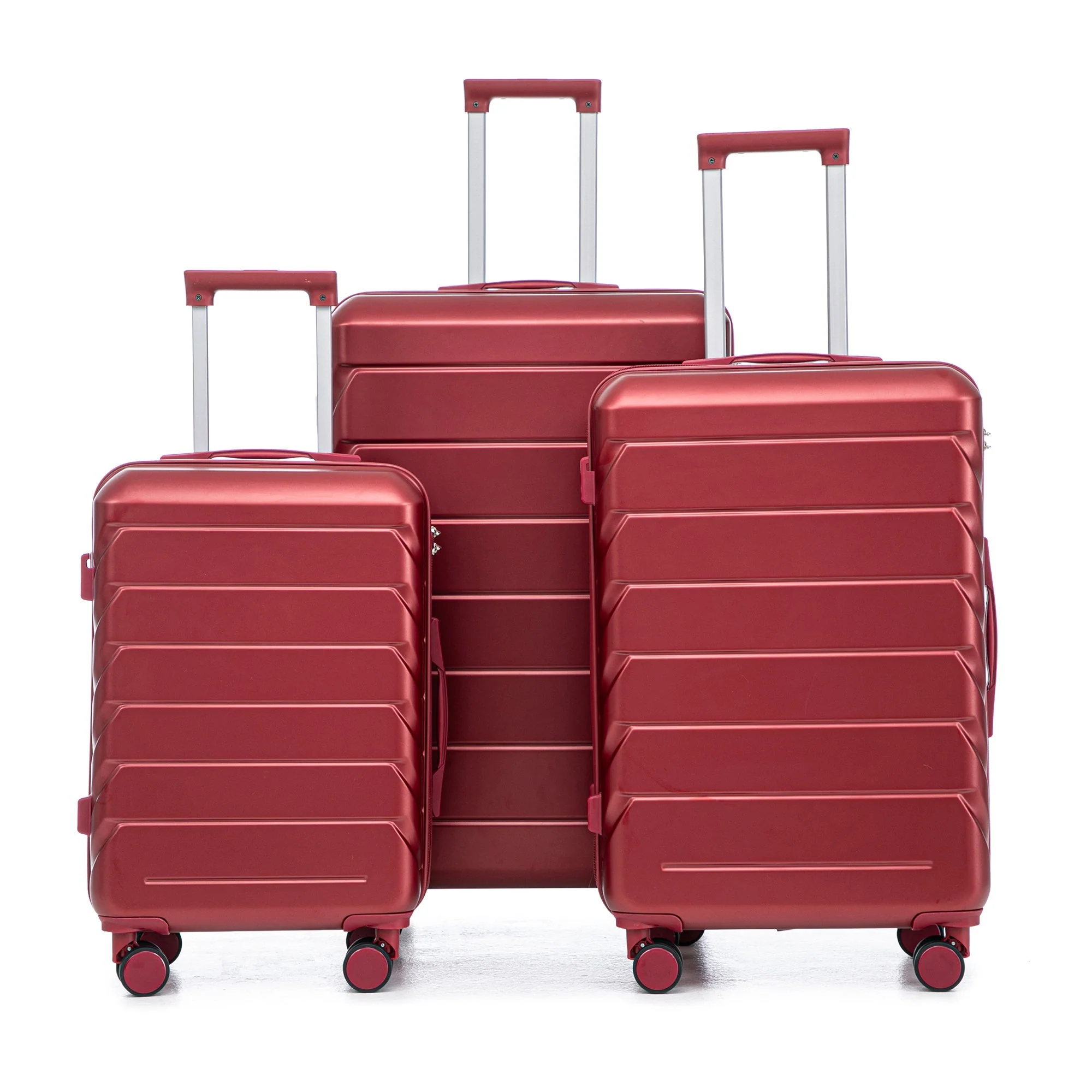 Set 3PCs 20'/24'/28' ABS Spinner Wheel Luggage Wine Red - Image 21