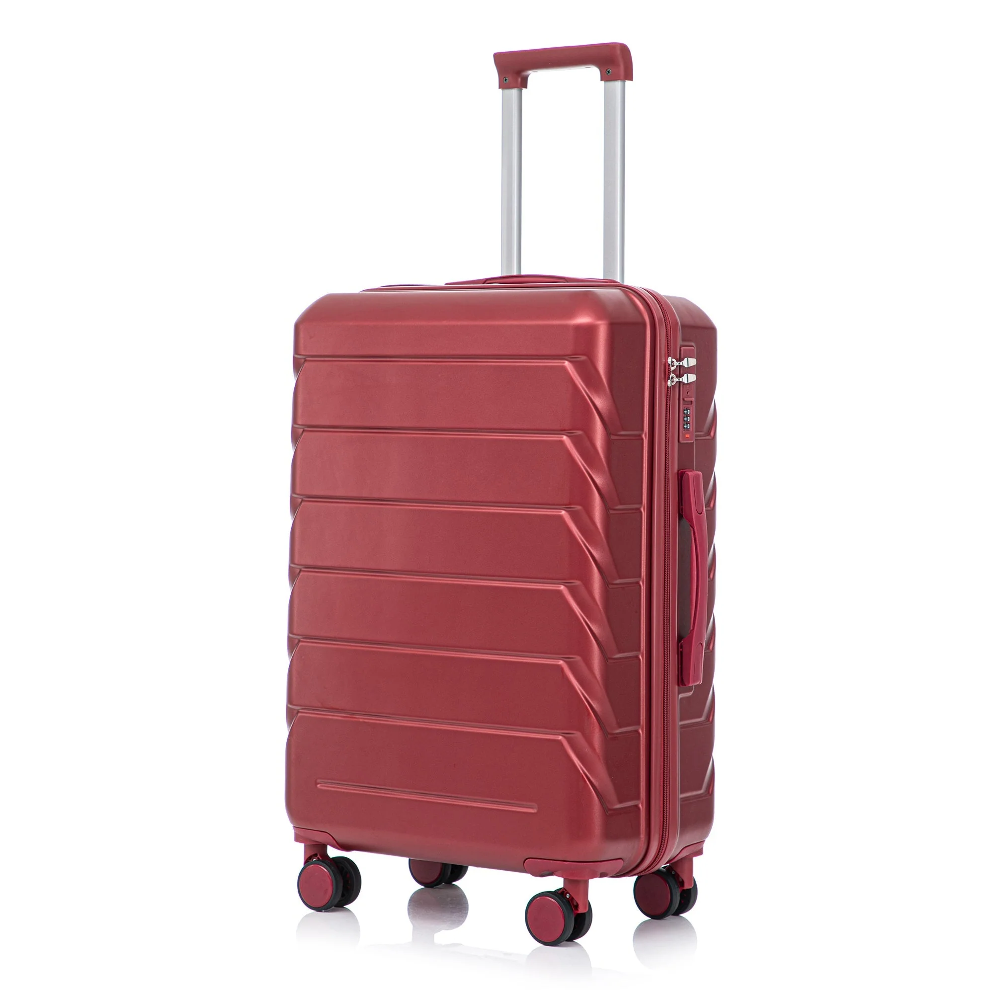 Set 3PCs 20'/24'/28' ABS Spinner Wheel Luggage Wine Red - Image 25