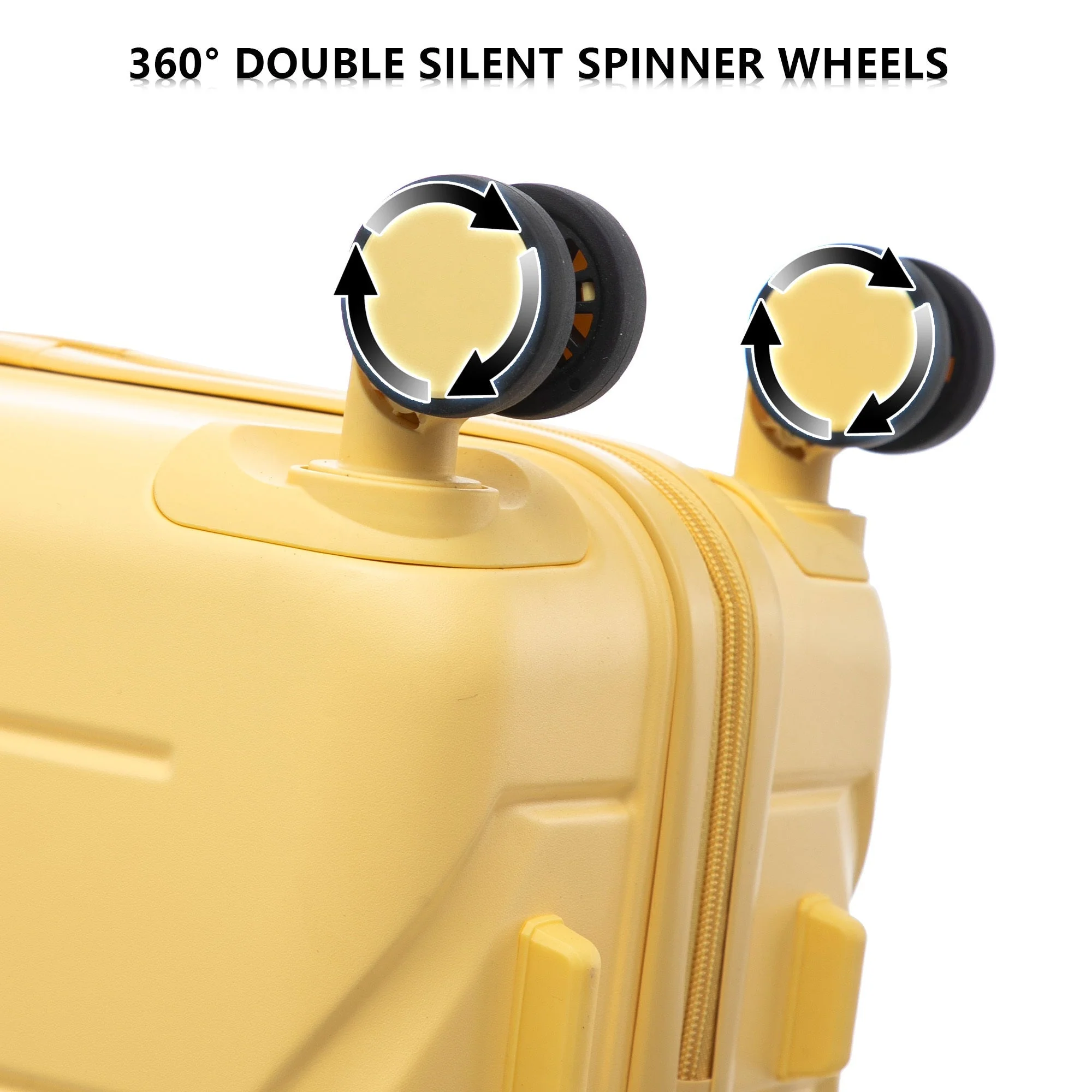 Set 3PCs 20'/24'/28' ABS Spinner Wheel Luggage - Yellow - Image 10