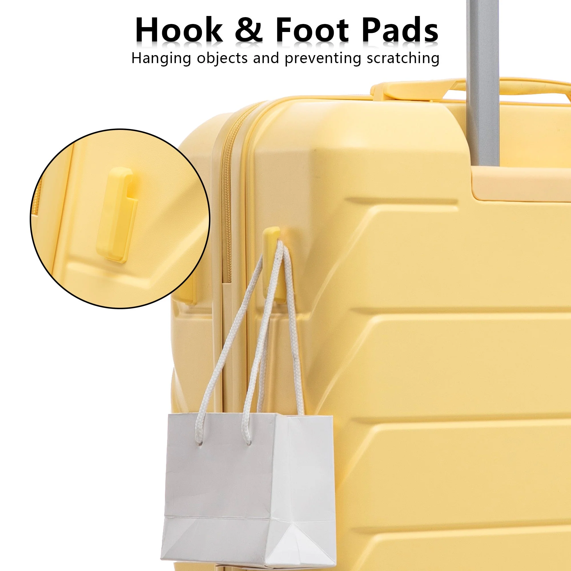 Set 3PCs 20'/24'/28' ABS Spinner Wheel Luggage - Yellow - Image 11
