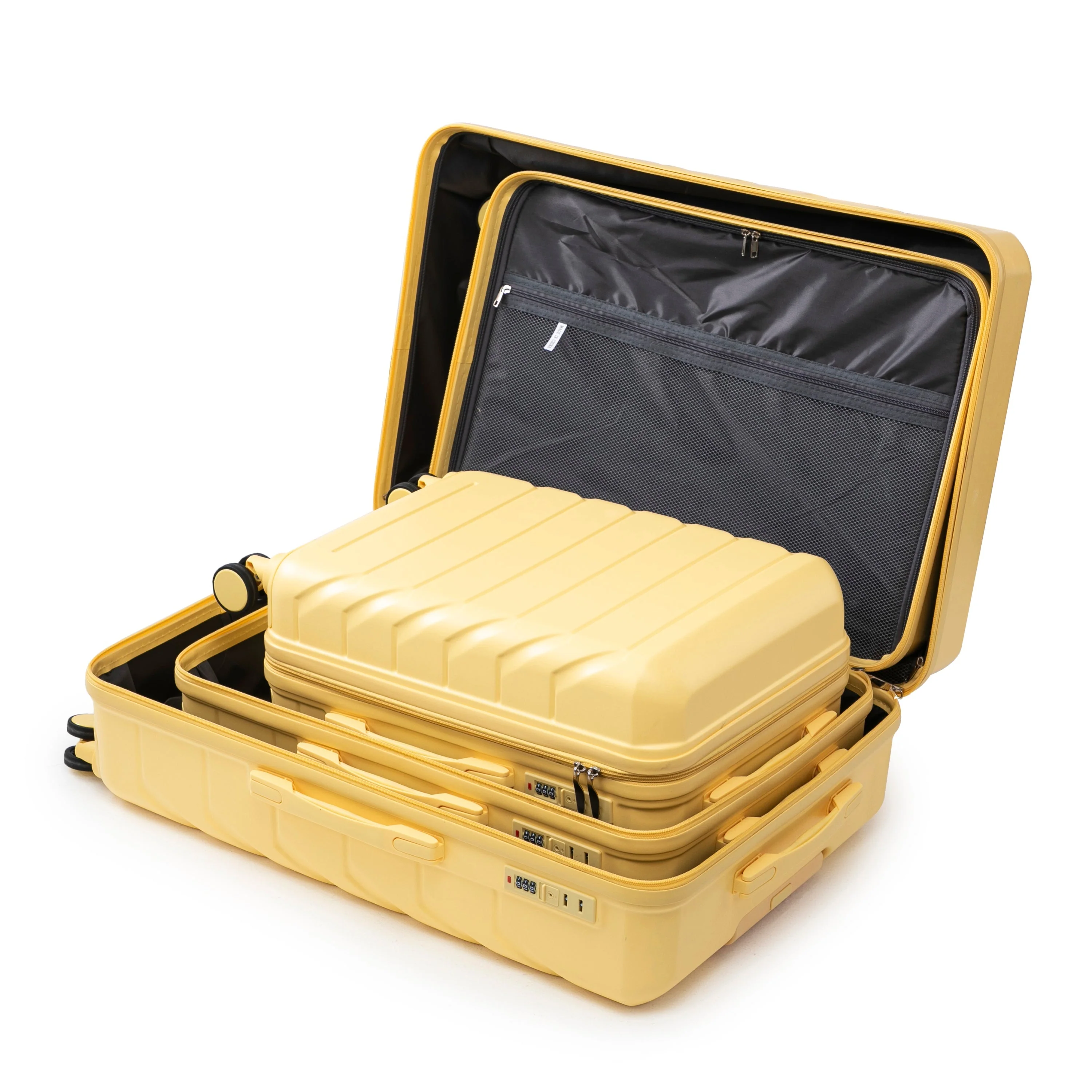 Set 3PCs 20'/24'/28' ABS Spinner Wheel Luggage - Yellow - Image 19