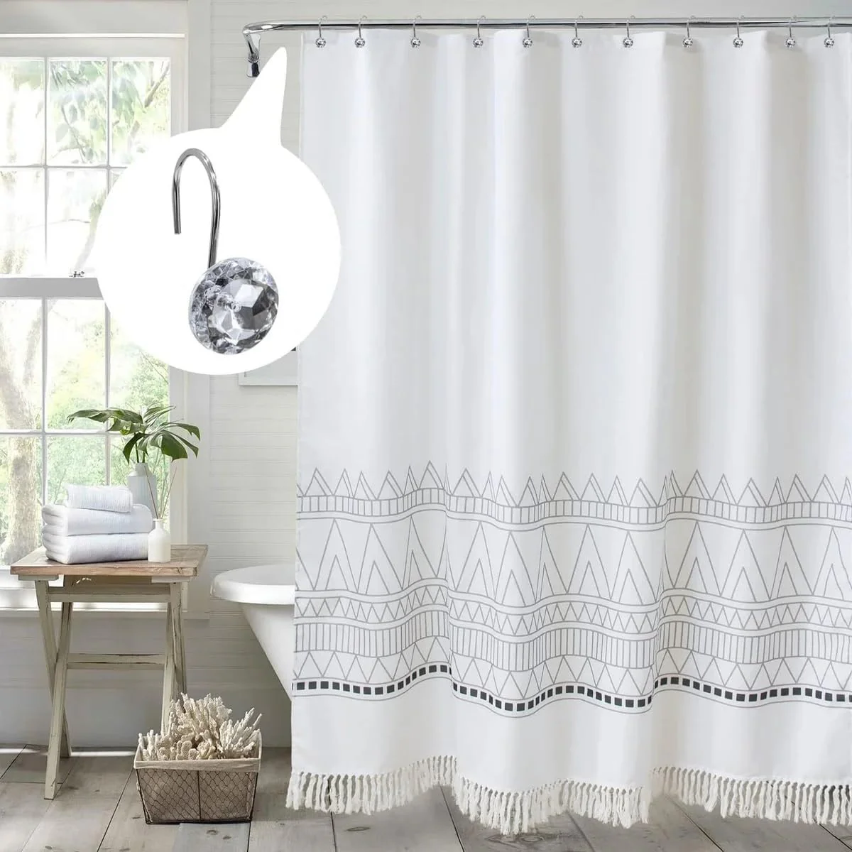 Set of 12 Rust Resistant Shower Curtain Hooks - 6 Designs - Image 12