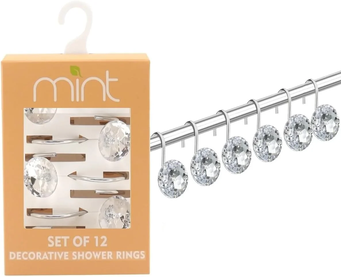 Set of 12 Rust Resistant Shower Curtain Hooks - 6 Designs - Image 16