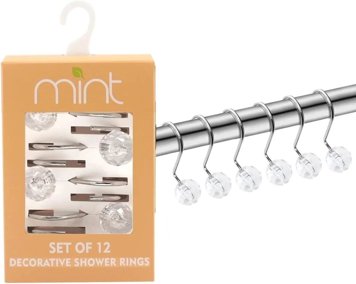 Set of 12 Rust Resistant Shower Curtain Hooks - 6 Designs - Image 17