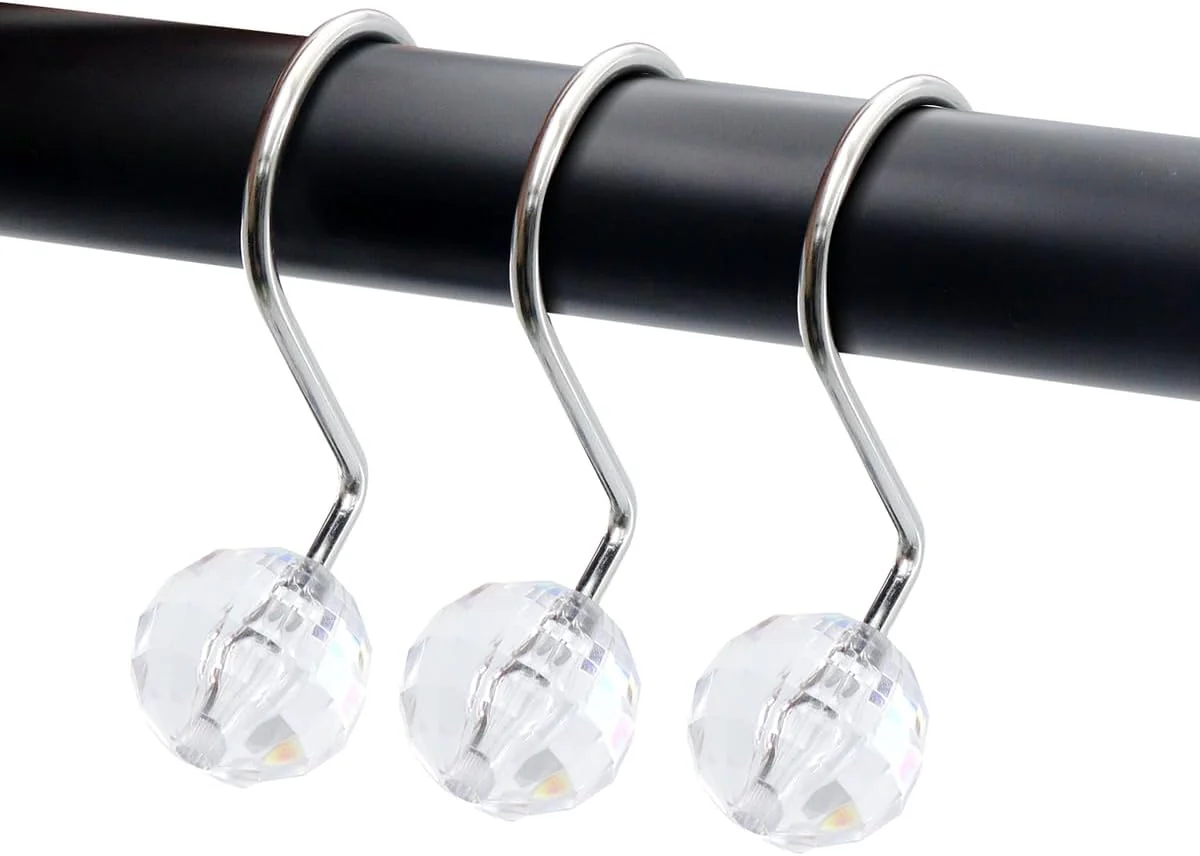 Set of 12 Rust Resistant Shower Curtain Hooks - 6 Designs - Image 20