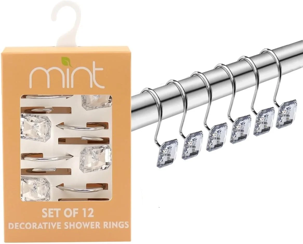 Set of 12 Rust Resistant Shower Curtain Hooks - 6 Designs - Image 22