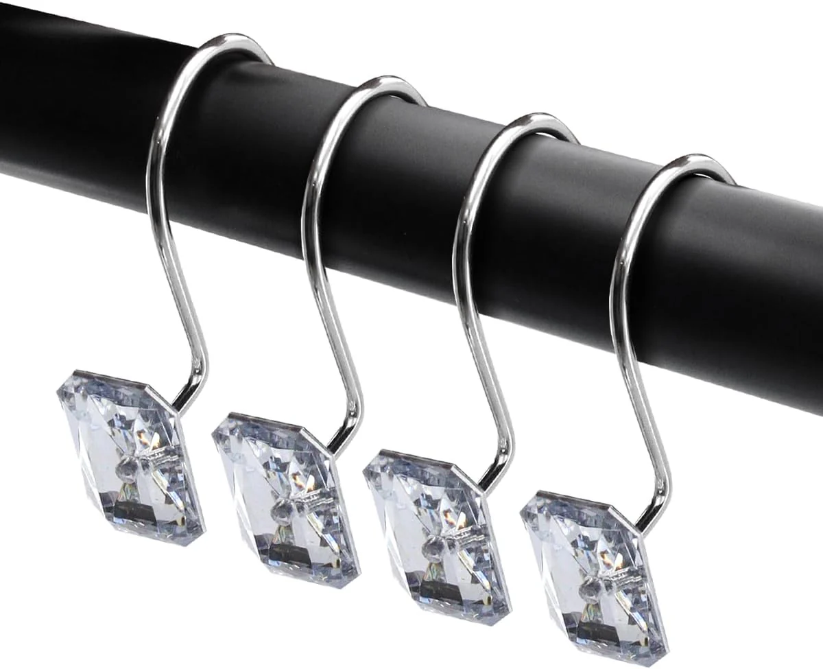 Set of 12 Rust Resistant Shower Curtain Hooks - 6 Designs - Image 26
