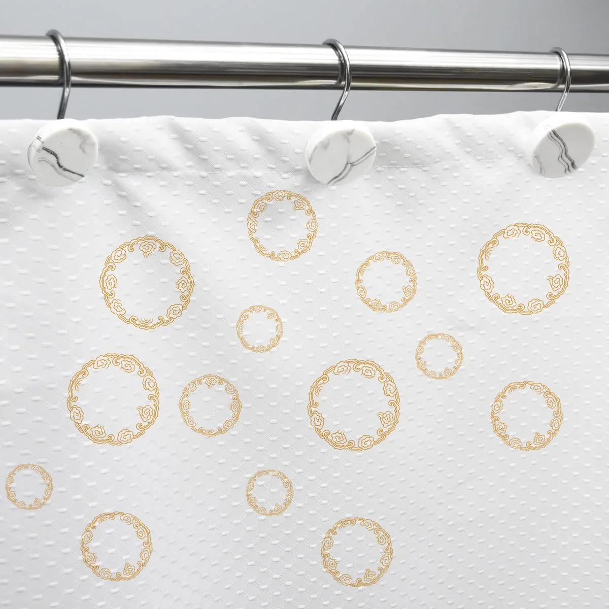 Set of 12 Rust Resistant Shower Curtain Hooks - 6 Designs - Image 28
