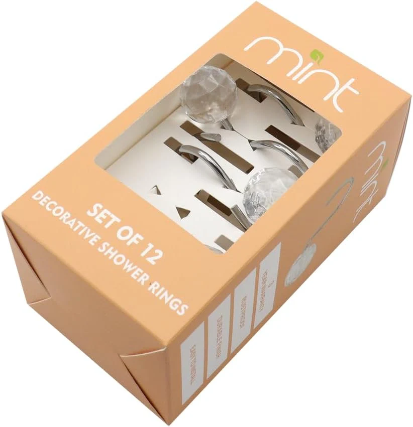 Set of 12 Rust Resistant Shower Curtain Hooks - 6 Designs - Image 3