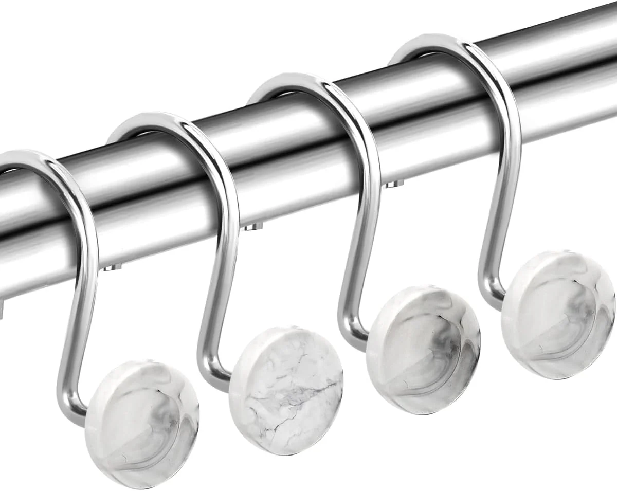 Set of 12 Rust Resistant Shower Curtain Hooks - 6 Designs - Image 32