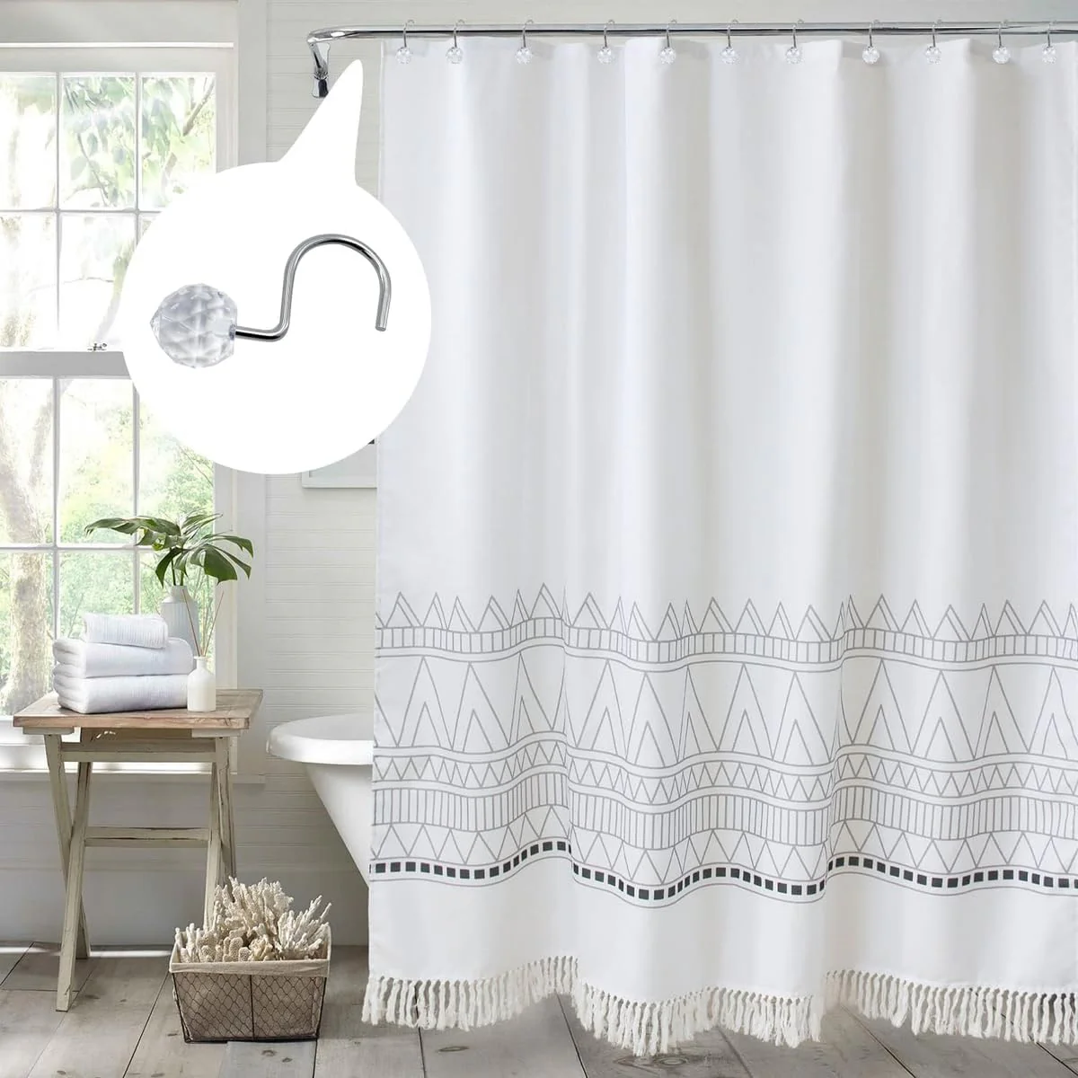 Set of 12 Rust Resistant Shower Curtain Hooks - 6 Designs - Image 5