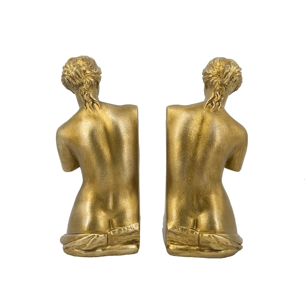 Set of 2 4.5x5x10' Venus de Milo Bust Bookends with Gold Finish - Image 4
