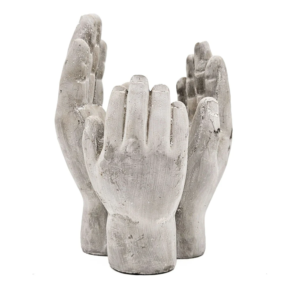 Set of 2 6x6x9' Accepting Hands Accent Cement Hand Decor - Image 2