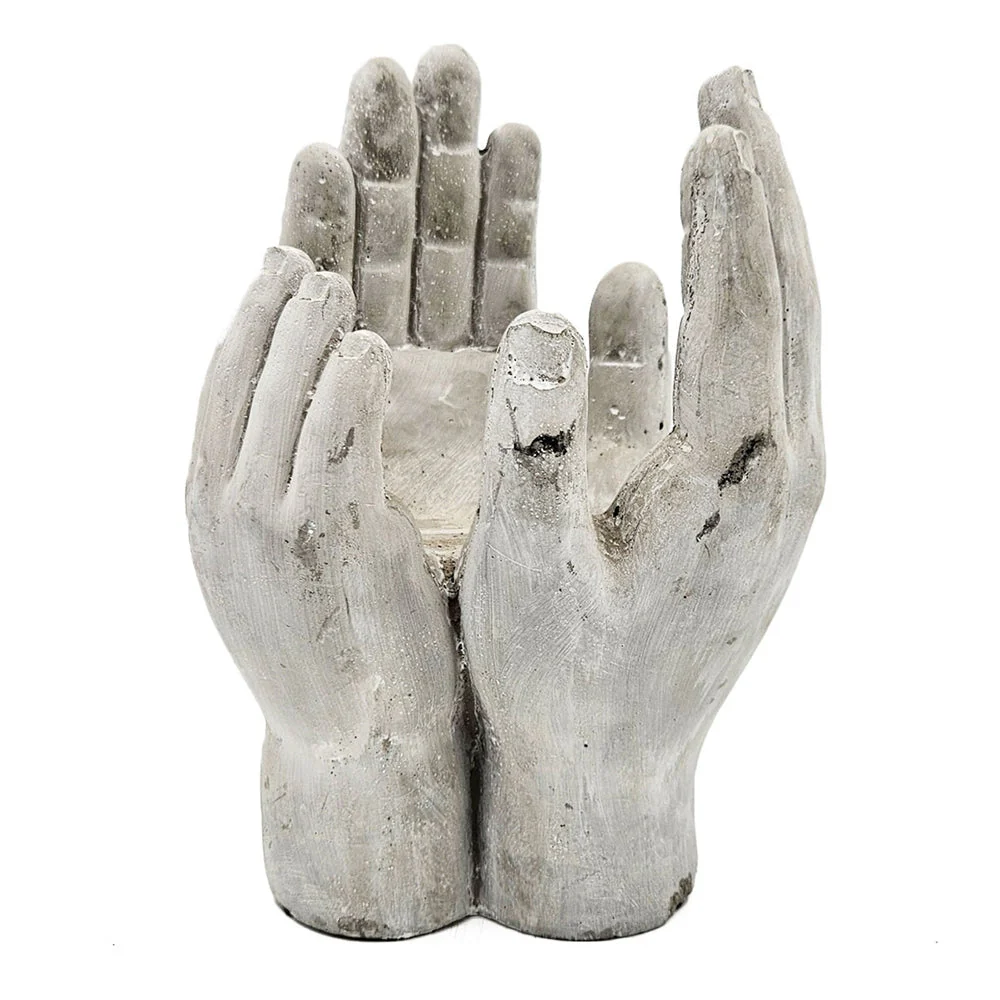 Set of 2 6x6x9' Accepting Hands Accent Cement Hand Decor - Image 3