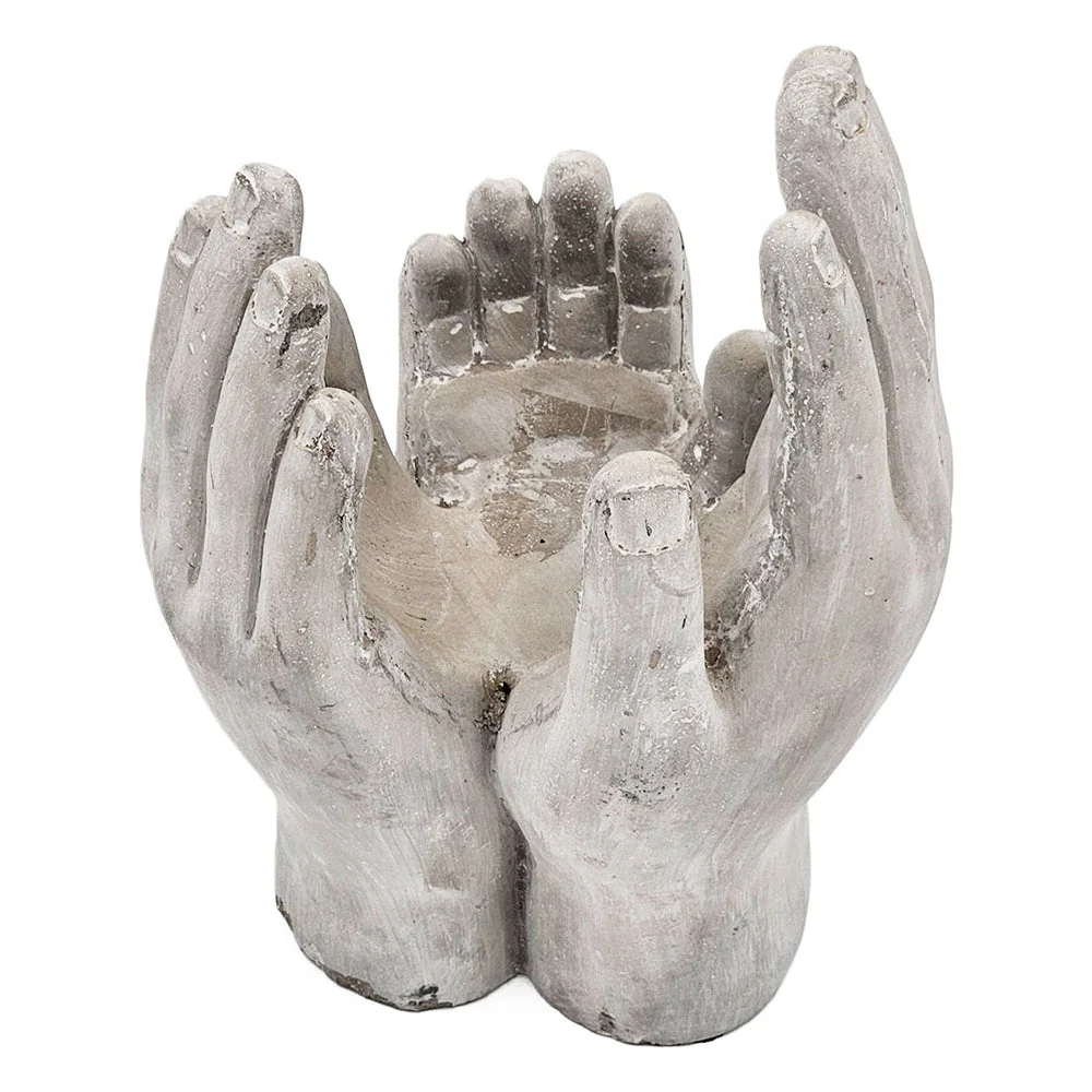 Set of 2 6x6x9' Accepting Hands Accent Cement Hand Decor - Image 4