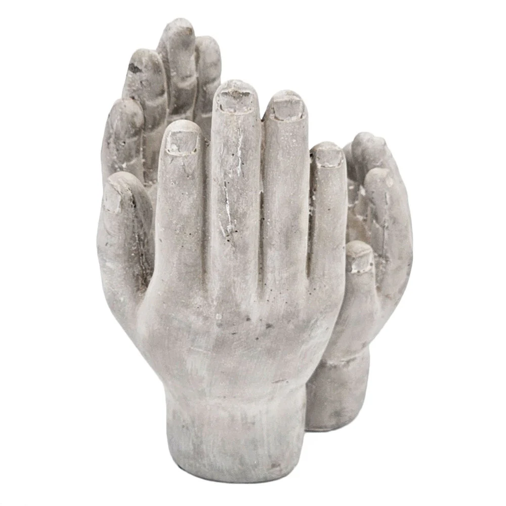 Set of 2 6x6x9' Accepting Hands Accent Cement Hand Decor - Image 5