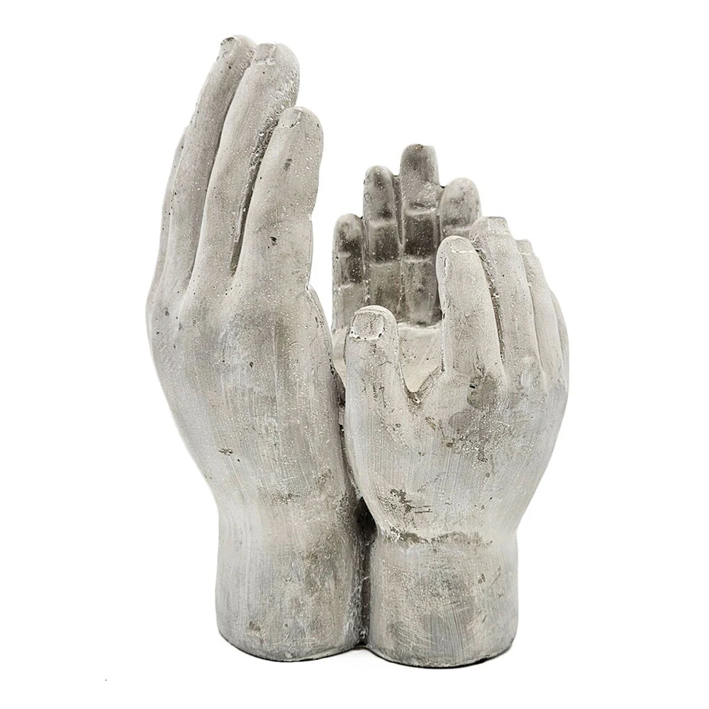 Set of 2 6x6x9' Accepting Hands Accent Cement Hand Decor - Image 6