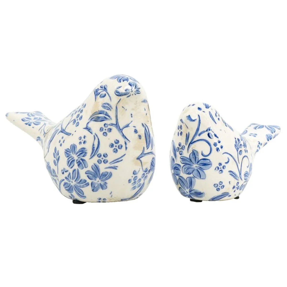 Set of 2 Chinoiserie Ceramic Birds - Image 3