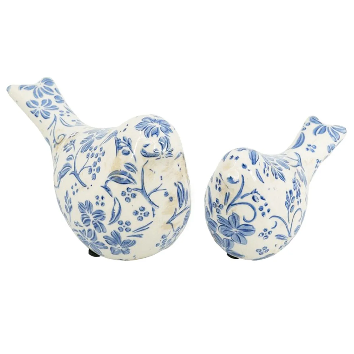 Set of 2 Chinoiserie Ceramic Birds - Image 4