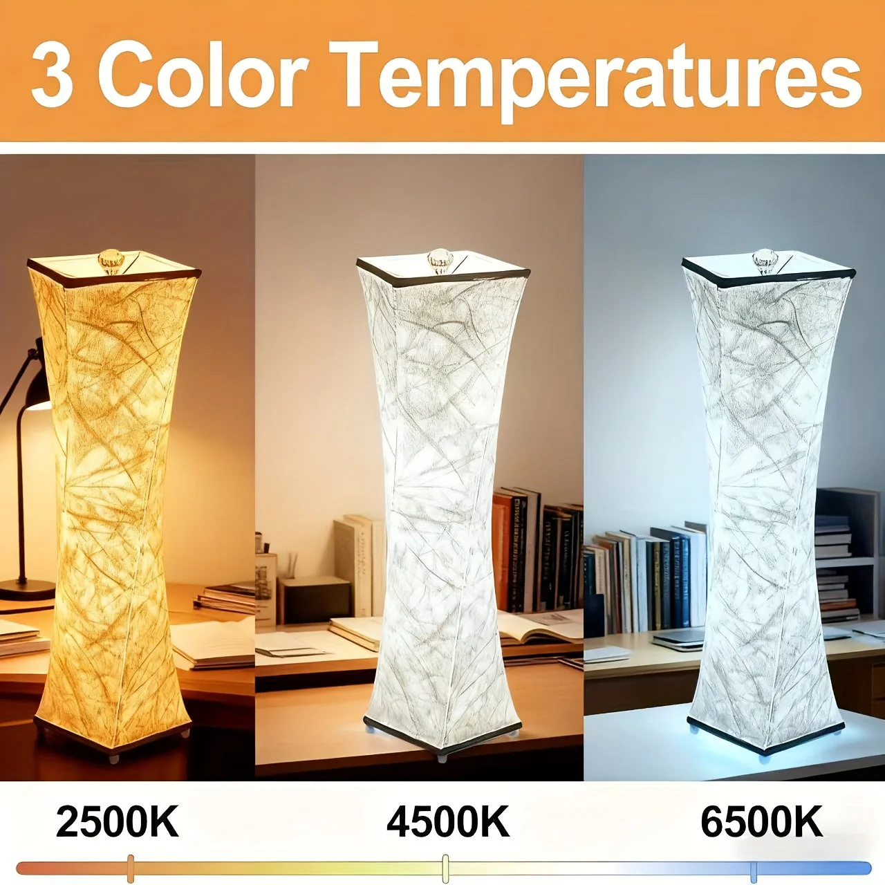 Set of 2 Dimmable Table Lamps – 3-Way White & Gold Bedside Lamps for Bedroom - Image 2