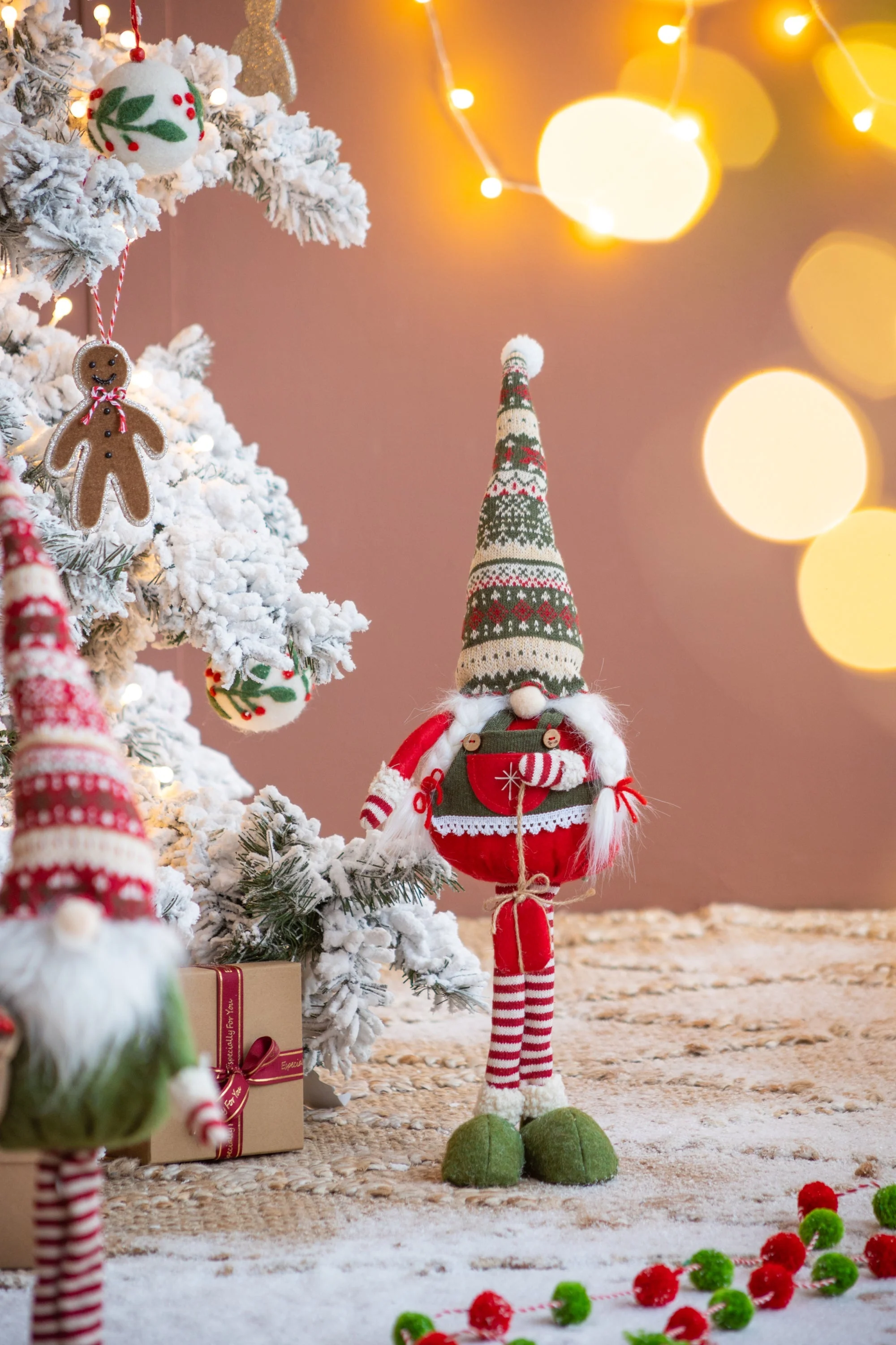 Set of 2 Fabric Standing Holiday Gnomes - Image 10