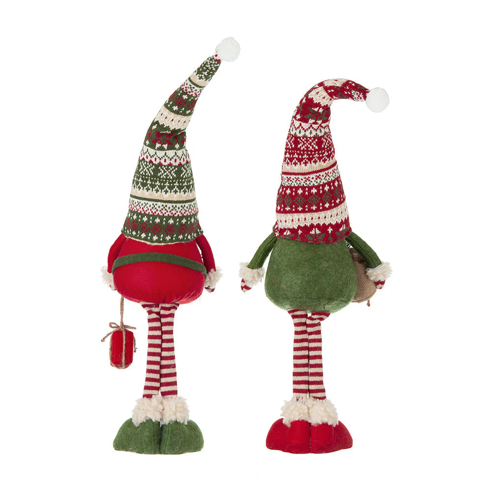 Set of 2 Fabric Standing Holiday Gnomes - Image 4