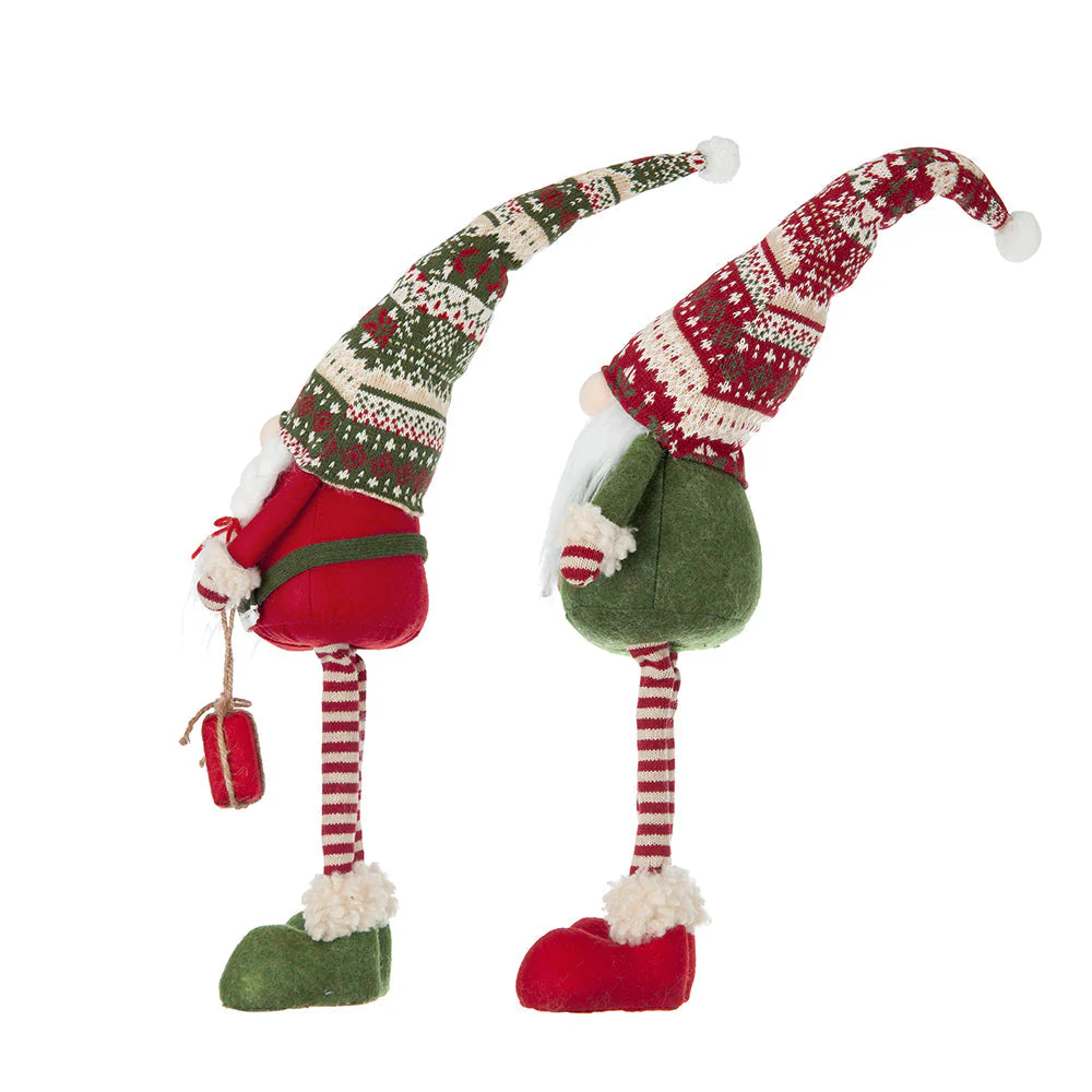 Set of 2 Fabric Standing Holiday Gnomes - Image 5