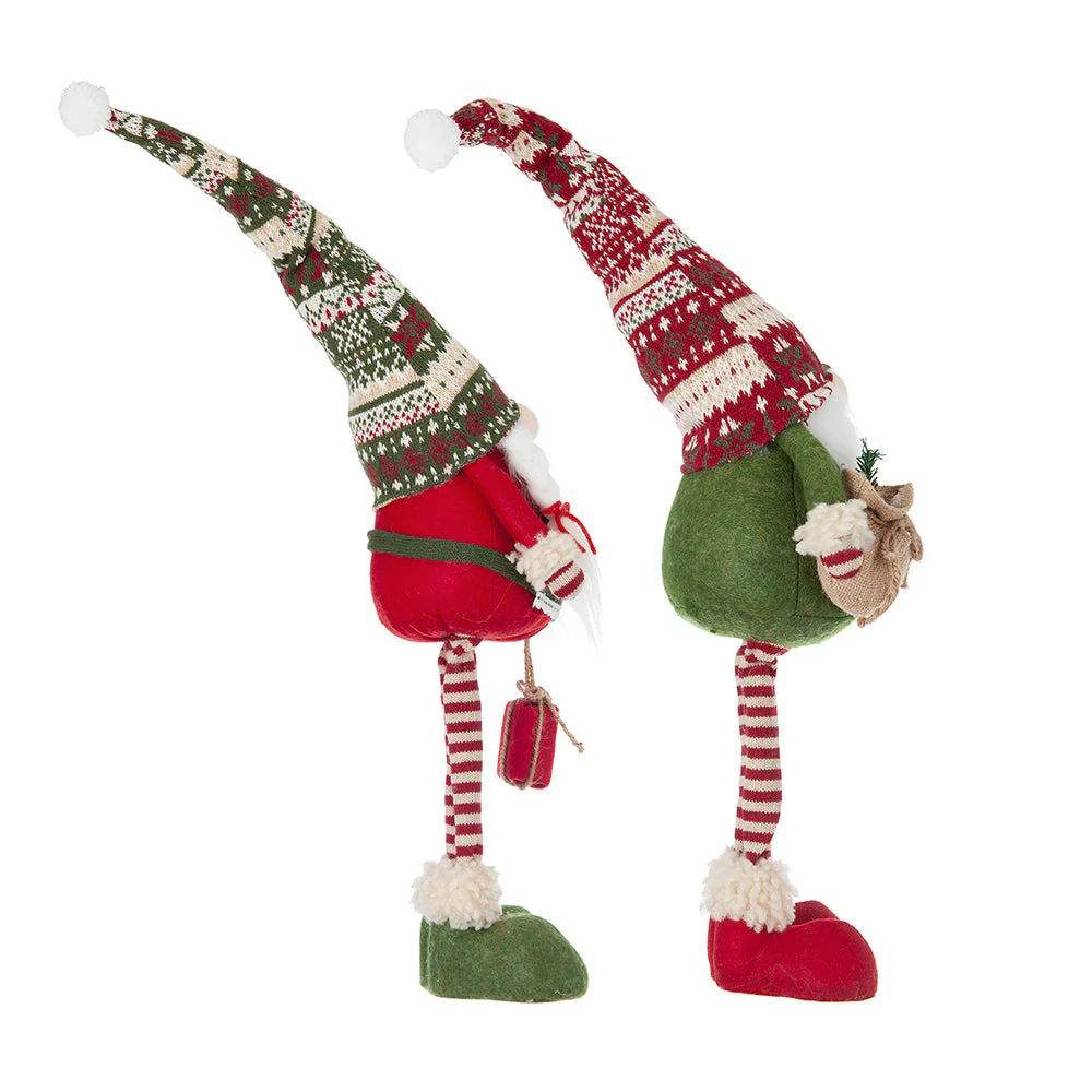 Set of 2 Fabric Standing Holiday Gnomes - Image 6