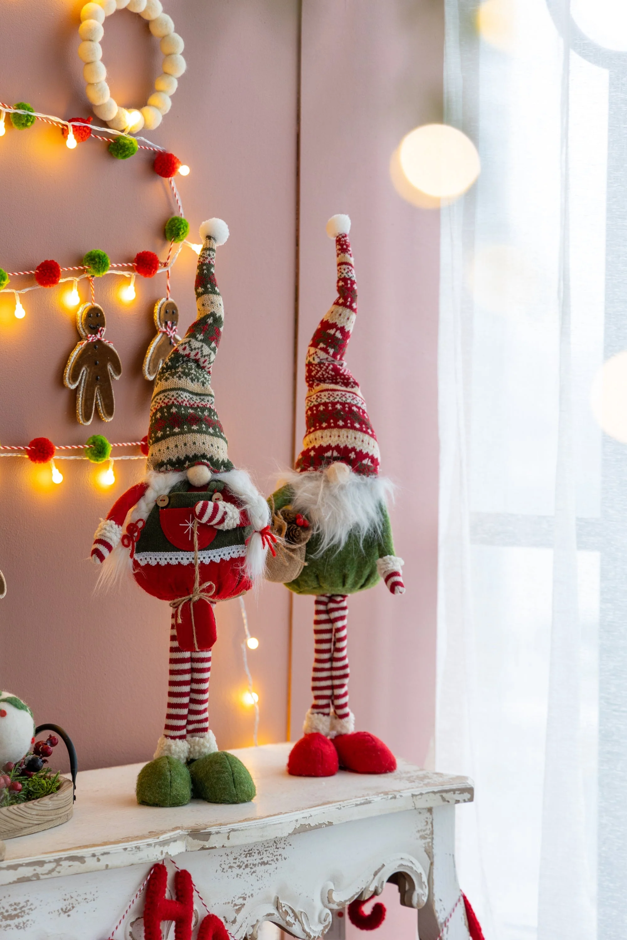 Set of 2 Fabric Standing Holiday Gnomes - Image 8