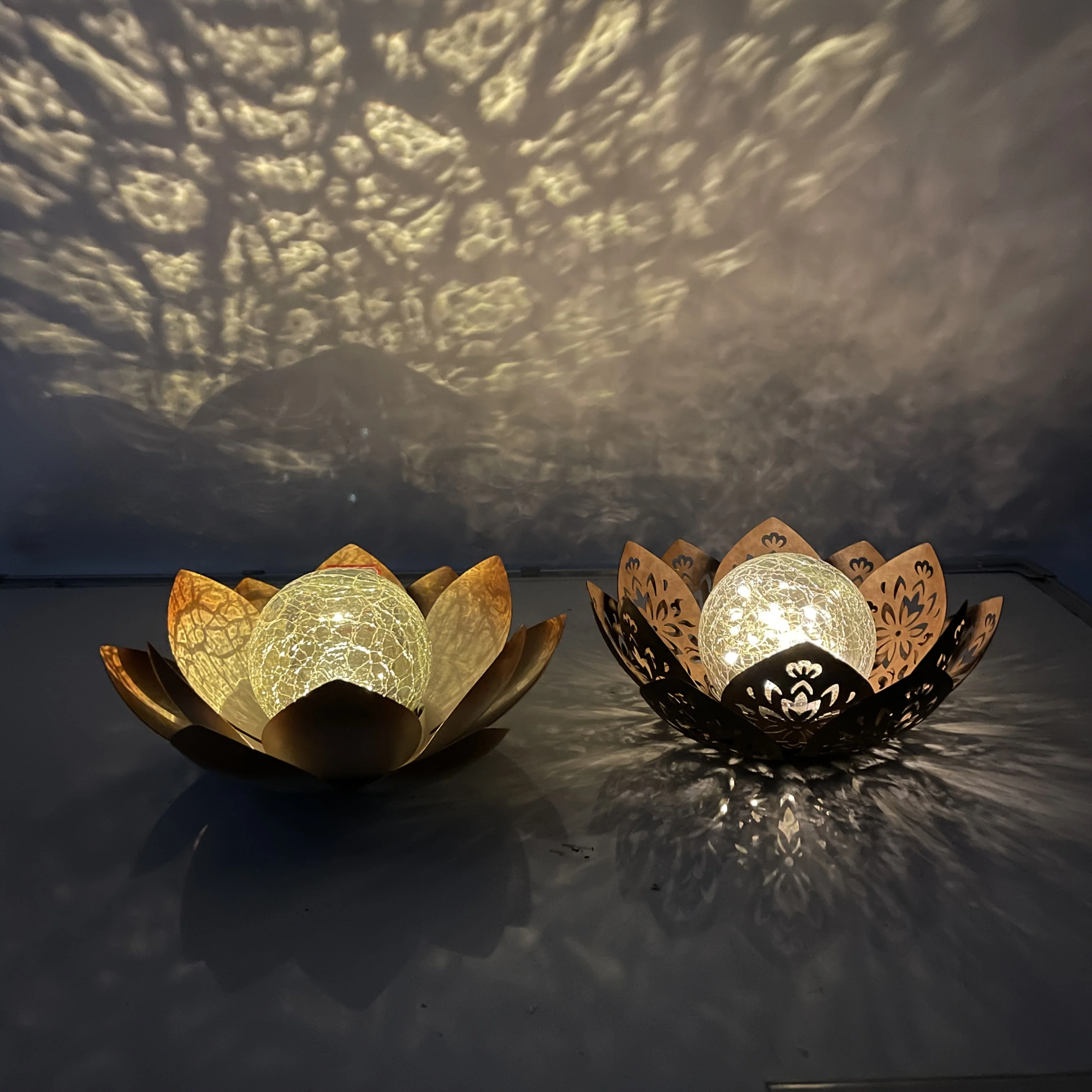 Set of 2 Lotus Solar Garden Lights – Waterproof Cracked Glass Outdoor Decor Lamps - Image 9