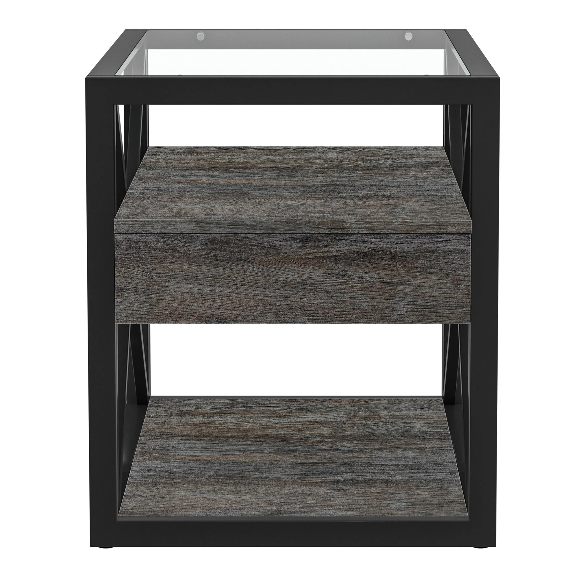 Set of 2 Modern End Tables with Drawer - Nightstand - Image 12