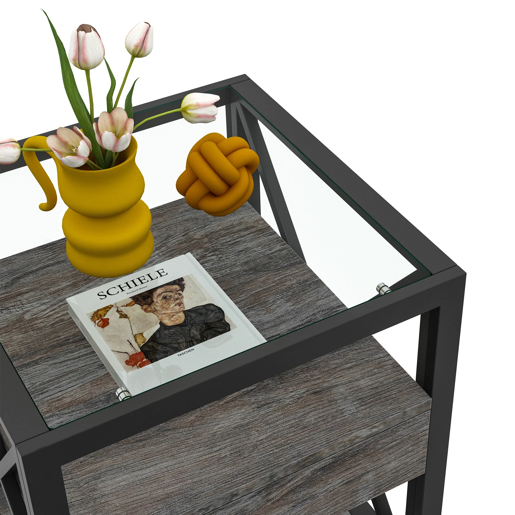 Set of 2 Modern End Tables with Drawer - Nightstand - Image 17