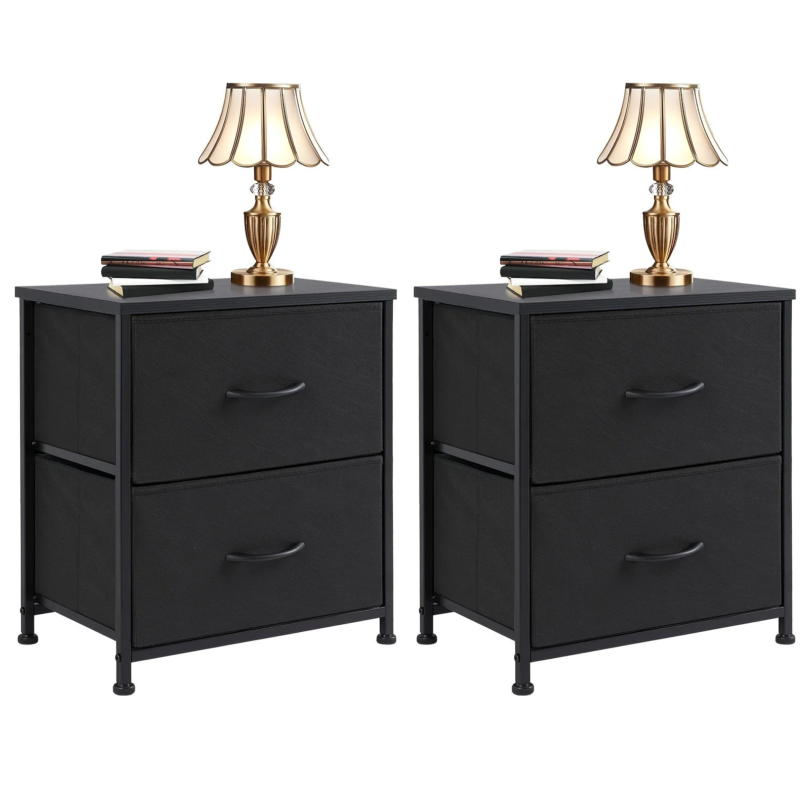 Set of 2 Nightstands with Drawers, Small End Tables with Storage for Bedroom & Office - Image 14