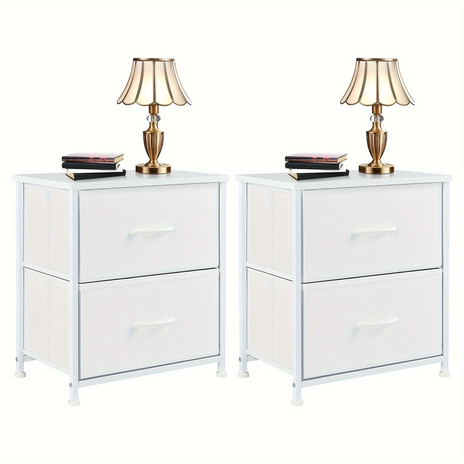 Set of 2 Nightstands with Drawers, Small End Tables with Storage for Bedroom & Office - Image 15