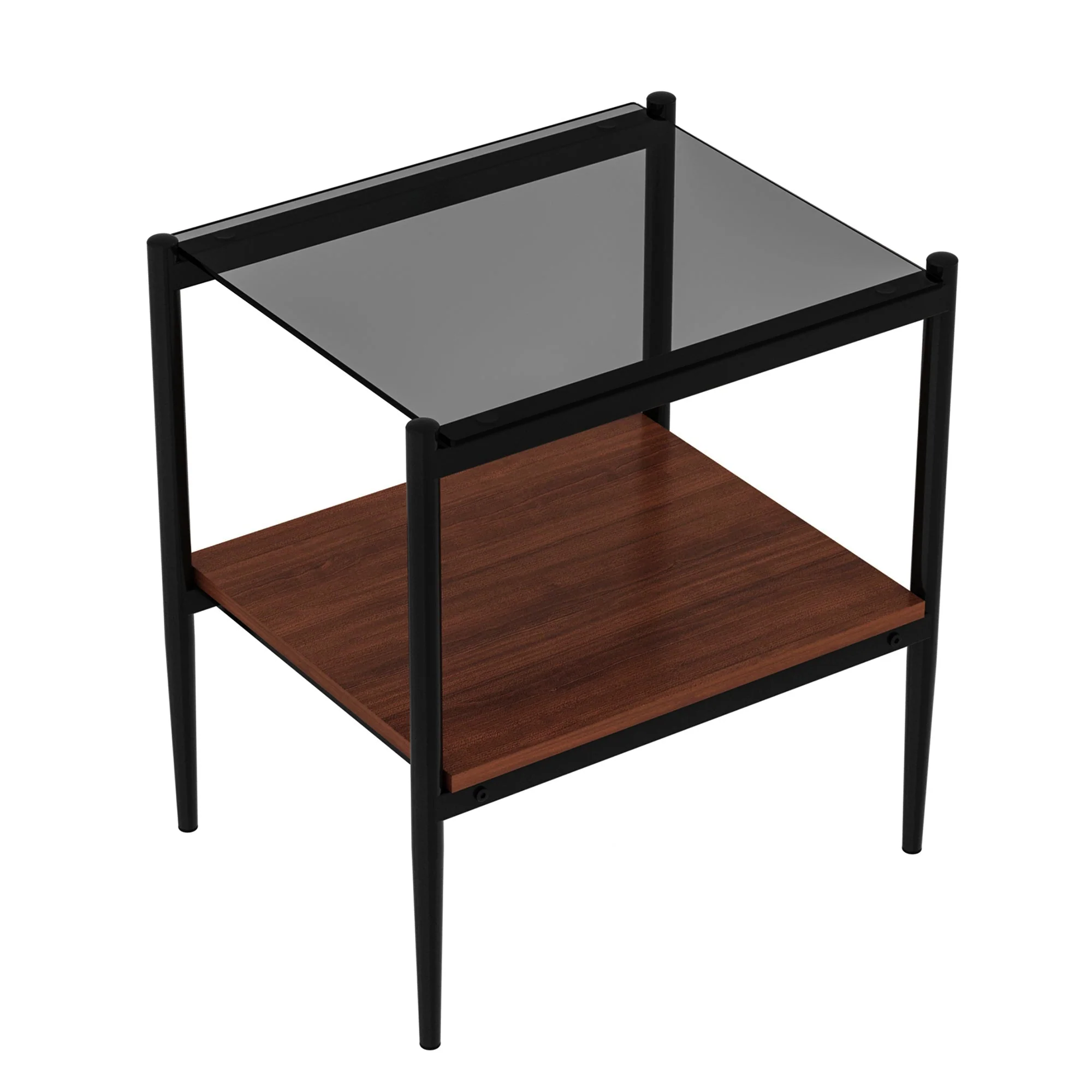 Set of 2 Rectangle End Table Gray Glass - Image 10