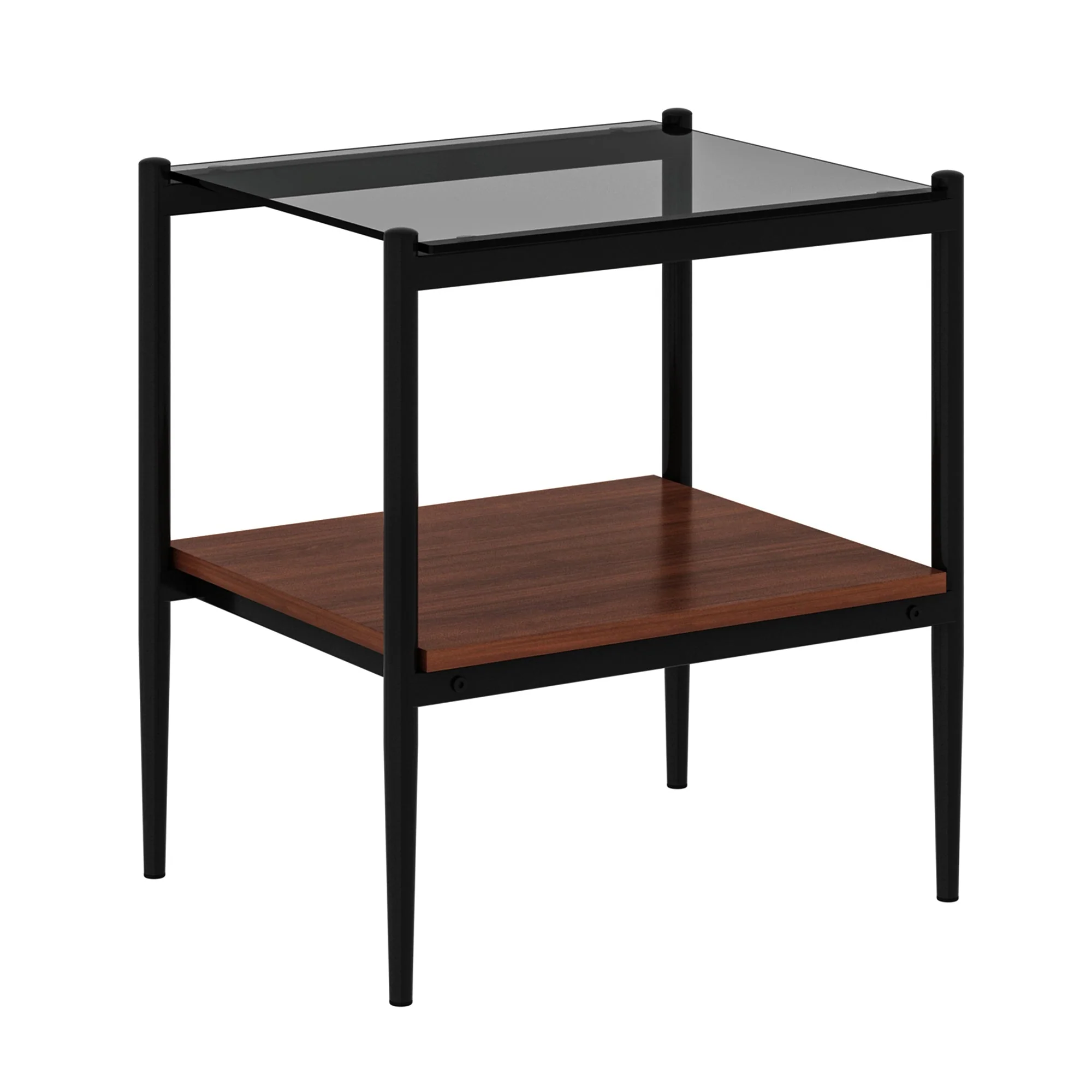 Set of 2 Rectangle End Table Gray Glass - Image 8