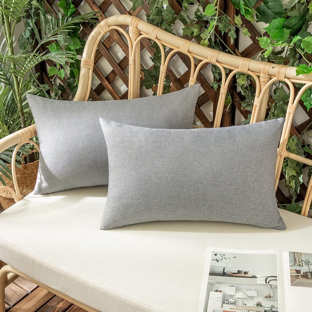 Set of 2 Solid Color Outdoor Waterproof Throw Pillow covers Square 18"x18" or Rectangle 12"x20" - Image 25
