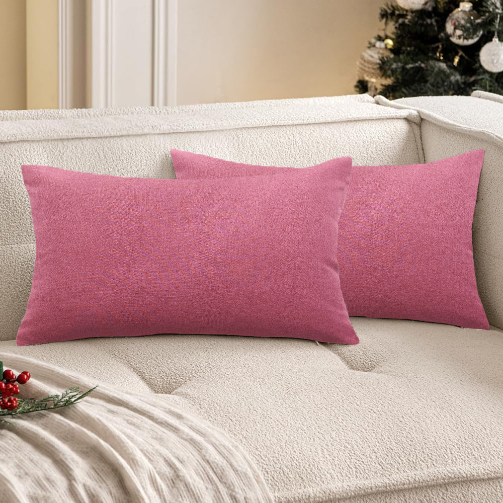Set of 2 Solid Color Outdoor Waterproof Throw Pillow covers Square 18"x18" or Rectangle 12"x20" - Image 31