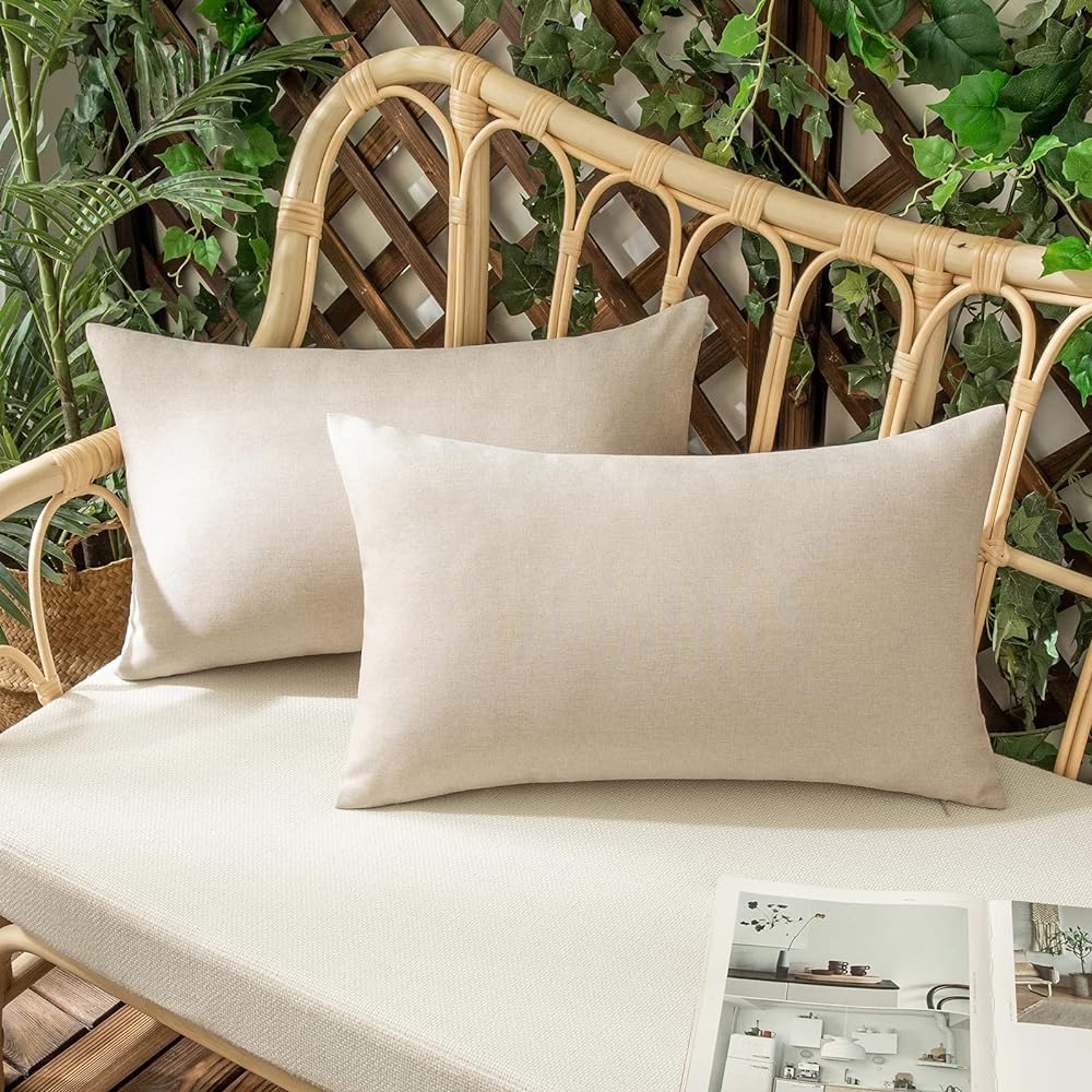 Set of 2 Solid Color Outdoor Waterproof Throw Pillow covers Square 18"x18" or Rectangle 12"x20" - Image 32