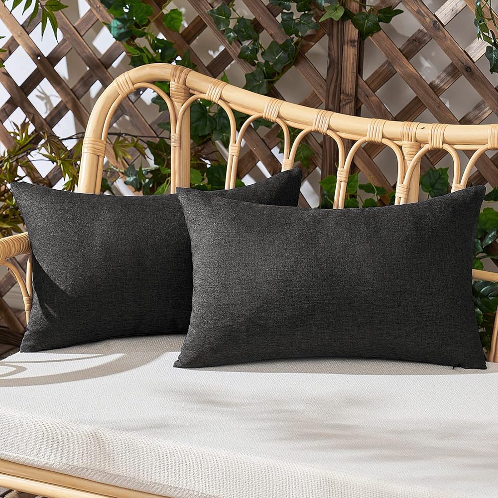 Set of 2 Solid Color Outdoor Waterproof Throw Pillow covers Square 18"x18" or Rectangle 12"x20" - Image 37