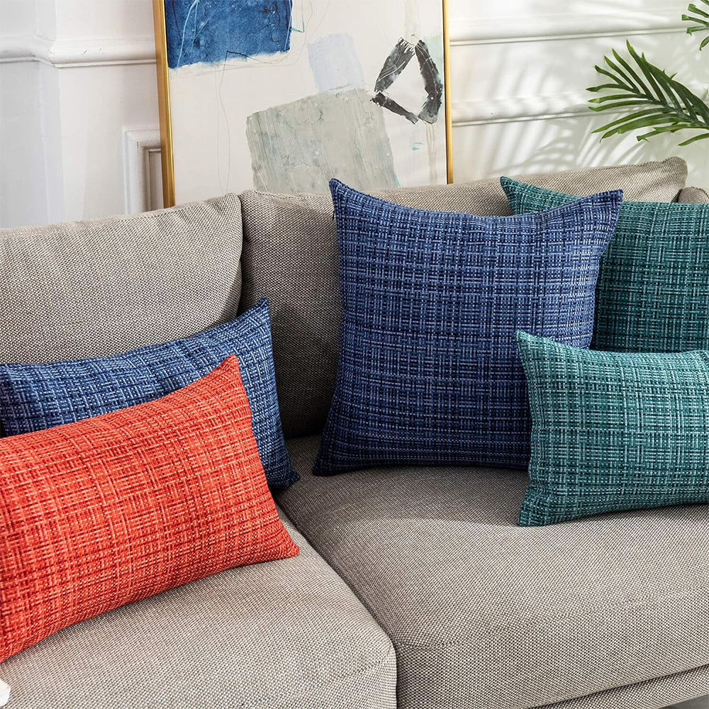 Set of 2 Solid Color Outdoor Waterproof Throw Pillow covers Square 18"x18" or Rectangle 12"x20" - Image 39