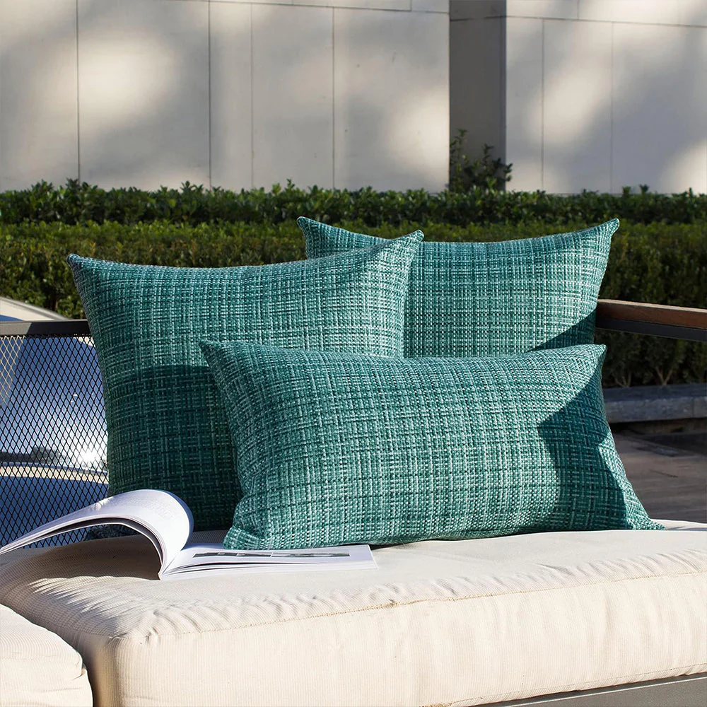 Set of 2 Solid Color Outdoor Waterproof Throw Pillow covers Square 18"x18" or Rectangle 12"x20" - Image 40