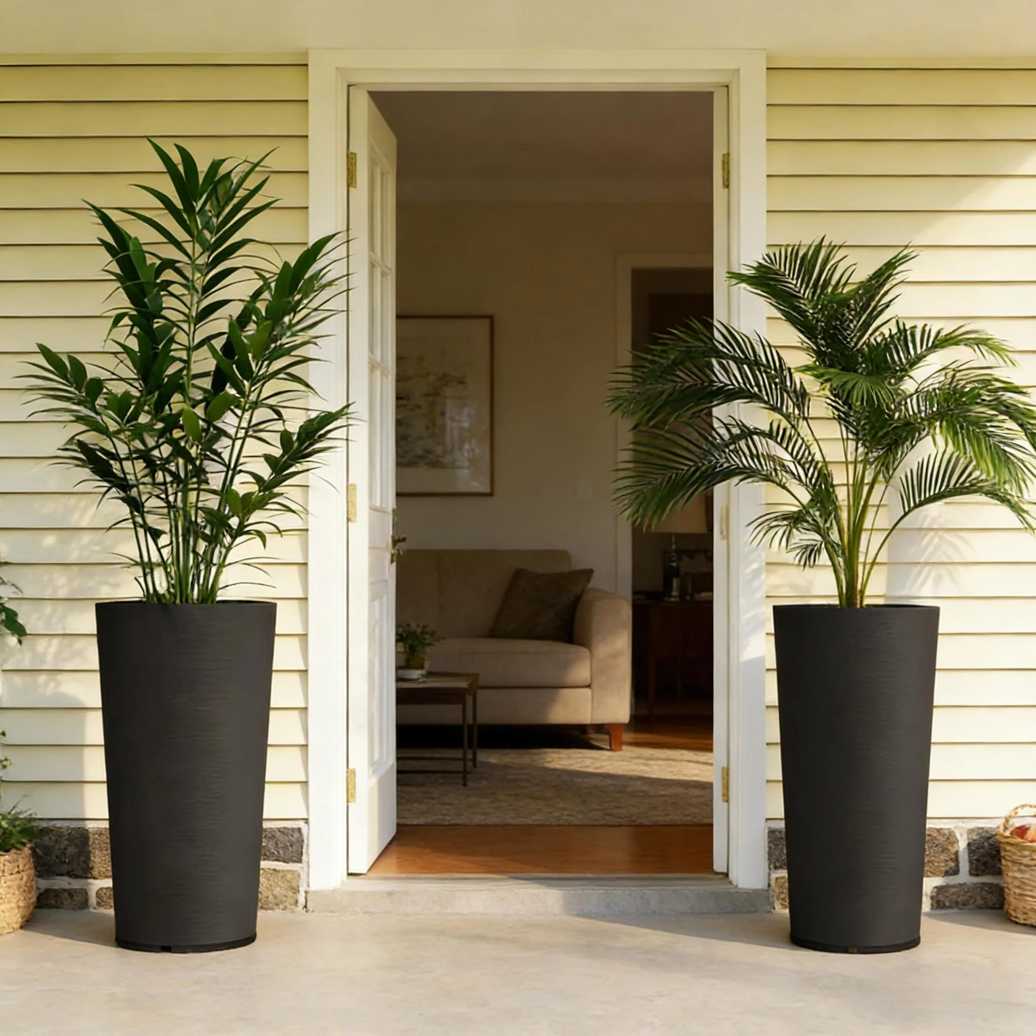 Set of 2 Stackable Large Flower Pots - Image 2