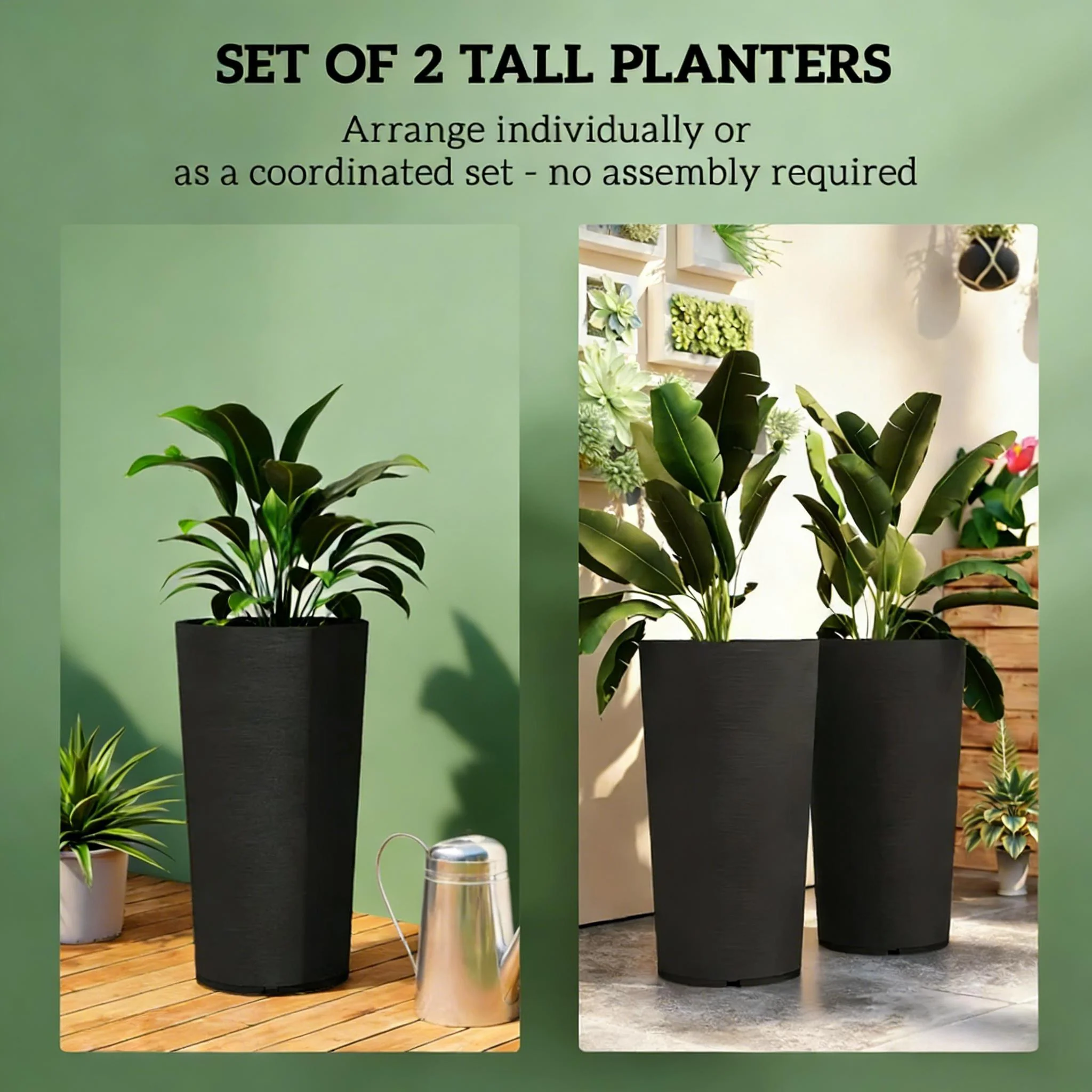 Set of 2 Stackable Large Flower Pots - Image 5
