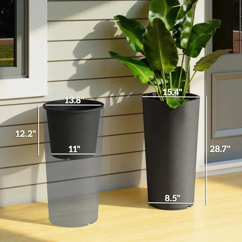 Set of 2 Stackable Large Flower Pots - Image 7